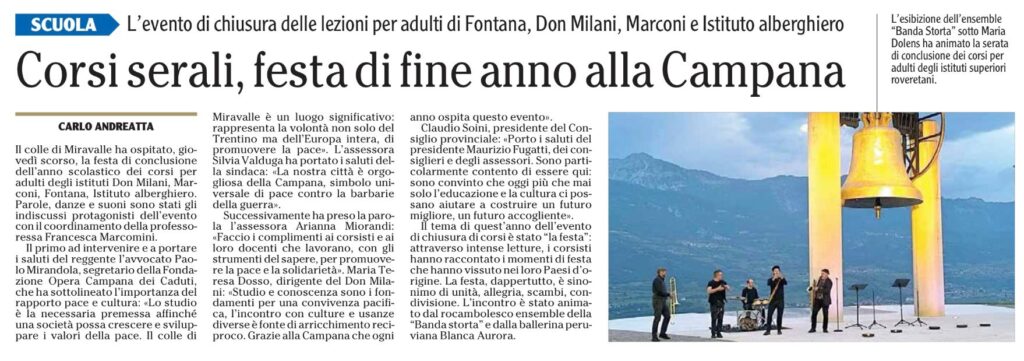 RassegnaStampa - 2025 05 19 ladige corso serale evento chiusura 2025